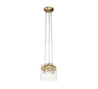 Lampadario Contemporaneo Brinley Acciaio Ottone Spazzolato 3 Luci E27