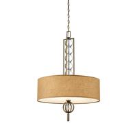 Lampadario Contemporaneo Celestial In Legno Bronzo Cambridge Tessuto 3 Luci E27