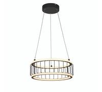 Lampadario Contemporaneo Circolo Alluminio Bianco Silicone Nero Led 40W 3000K