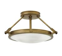 Lampadario Contemporaneo Collier Acciaio Ottone Antico Vetro 3 Luci E14