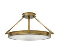 Lampadario Contemporaneo Collier Acciaio Ottone Antico Vetro 4 Luci E14