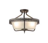 Lampadario Contemporaneo Crown Acciaio Ferro Cancello 3 Luci E27