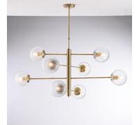 Lampadario Contemporaneo Demetra Metallo Bronzo 8 Luci E14