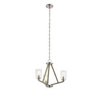 Lampadario Contemporaneo Deryn Acciaio Grigio Antico 3 Luci E27