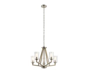 Lampadario Contemporaneo Deryn Acciaio Grigio Antico 5 Luci E27