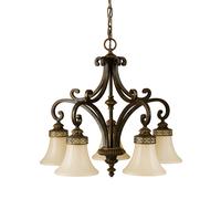 Lampadario Contemporaneo Drawing Room Acciaio Noce Vetro 5 Luci E27