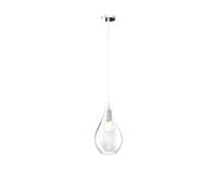 Lampadario Contemporaneo Drop 2.0 Metallo Cromo Vetro Trasparente 1 Luce E27