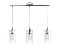 Lampadario Contemporaneo Duo 1 Acciaio Cromo 3 Luci E14