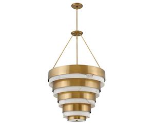 Lampadario Contemporaneo Echelon Acciaio Ottone Antico 8 Luci E14