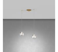 Lampadario Contemporaneo Eclipse Metallo Ottone Vetro Trasparente 2 Luci G9