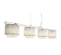 Lampadario Contemporaneo Elisa Ii Acciaio Cromo Alluminio Argento 4 Luci G9
