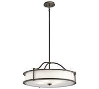 Lampadario Contemporaneo Emory Acciaio Bronzo Antico 4 Luci E27
