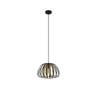 Eglo lampada a sospensione Encinitos, a luce singola, in metallo nero e ottone spazzolato, illuminazione per la tavola e soggiorno, presa E27, Ø 37,5 cm