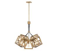 Lampadario Contemporaneo Ensemble Acciaio Bronzo Spazzolato 5 Luci E27