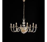 Lampadario Contemporaneo Franz Cristallo Metallo Oro 8 Luci E14