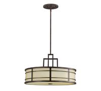 Lampadario Contemporaneo Fusion Acciaio Bronzo 3 Luci E27