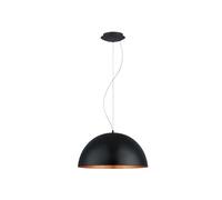 Lampadario Contemporaneo Gaetano 1 Luce Acciaio Nero E Rame