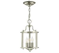 Lampadario Contemporaneo Gentry Acciaio Nichel Lucido Vetro 3 Luci E14
