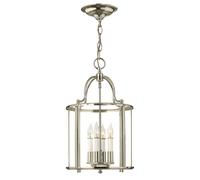 Lampadario Contemporaneo Gentry Acciaio Nichel Lucido Vetro 4 Luci E14