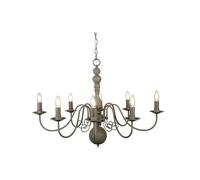 Lampadario Contemporaneo Greythorne Acciaio Grigio 8 Luci E14