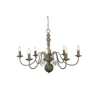 Lampadario Contemporaneo Greythorne Acciaio Grigio 8 Luci E14 [EEK: A++]