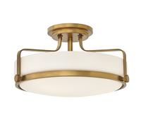 Lampadario Contemporaneo Harper In Acciaio Ottone Antico Vetro 3 Luci E27