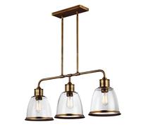 Lampadario Contemporaneo Hobson Acciaio Ottone Antico 3 Luci E27
