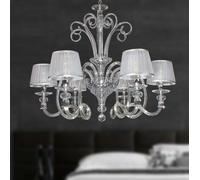 Lampadario contemporaneo in cristallo 6 luci con paralumi DESIGN SWAROVSKY