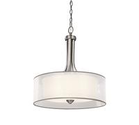 Lampadario Contemporaneo Lacey Acciaio Peltro Antico Tessuto 4 Luci E27