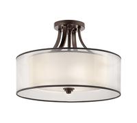 Lampadario Contemporaneo Lacey Metallo Bronzo Antico Tessuto 4 Luci E27