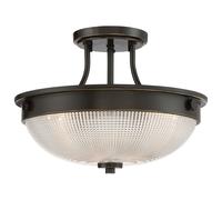 Lampadario Contemporaneo Mantle Vetro Bronzo Palladiano 2 Luci E27