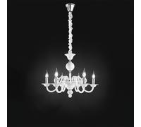 Lampadario Contemporaneo Metallo Bougie Bianco 6 Luci E14