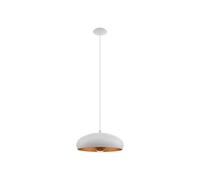 Lampadario Contemporaneo Mogano 1 Luce Acciaio Bianco E Rame