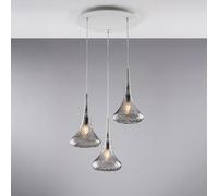 Lampadario Contemporaneo Nemesi Metallo Grigio Fumè 3 Luci E27