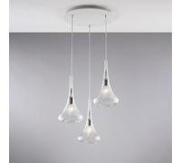 Lampadario Contemporaneo Nemesi Metallo Trasparente 3 Luci E27