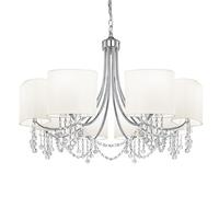 Lampadario Contemporaneo Nina Acciaio Cromo 8 Luci E14