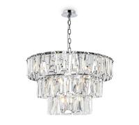 Lampadario Contemporaneo Puntes Metallo Cromo 18 Luci