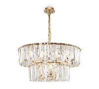 Lampadario Contemporaneo Puntes Metallo Oro 12 Luci Diffusori Vetro