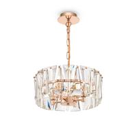 Lampadario Contemporaneo Puntes Metallo Oro 4 Luci