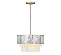 Lampadario Contemporaneo Reverie Acciaio Oro Champagne 4 Luci E14