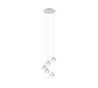 Lampadario Contemporaneo Rocamar 1 5 Luci Acciaio Cromo