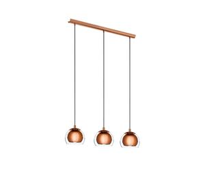 Lampadario Contemporaneo Rocamar 3 Luci Acciaio Rame