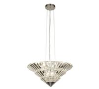 Searchlight Lampada a sospensione Savannah, a 8 luci, in vetro cristallo Searchlight