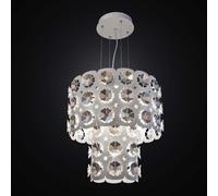 LAMPADARIO CONTEMPORANEO TAGLIO LASER BIANCO E FOGLIA ARGENTO 5 LUCI BGA 2548/40