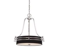 Lampadario Contemporaneo Uptown Gotham Metallo Argento Imperiale 4 Luci E27