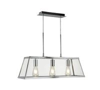 Lampadario Contemporaneo Viaggiatore Acciaio Cromo Vetro Trasparente 3 Luci E27 [EEK: A++]