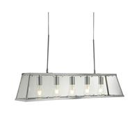 Lampadario Contemporaneo Viaggiatore Acciaio Cromo Vetro Trasparente 5 Luci E27 [EEK: A++]