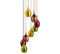 Lampadario Contemporaneo Vibrante Acciaio Cromo Vetro 8 Luci E14