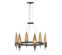Lampadario Contemporaneo Willow Acciaio Nero Carbone Oro Deluxe Oro 6 Luci E14