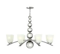 Lampadario Contemporaneo Zelda Acciaio Nichel Lucido Vetro 8 Luci E27